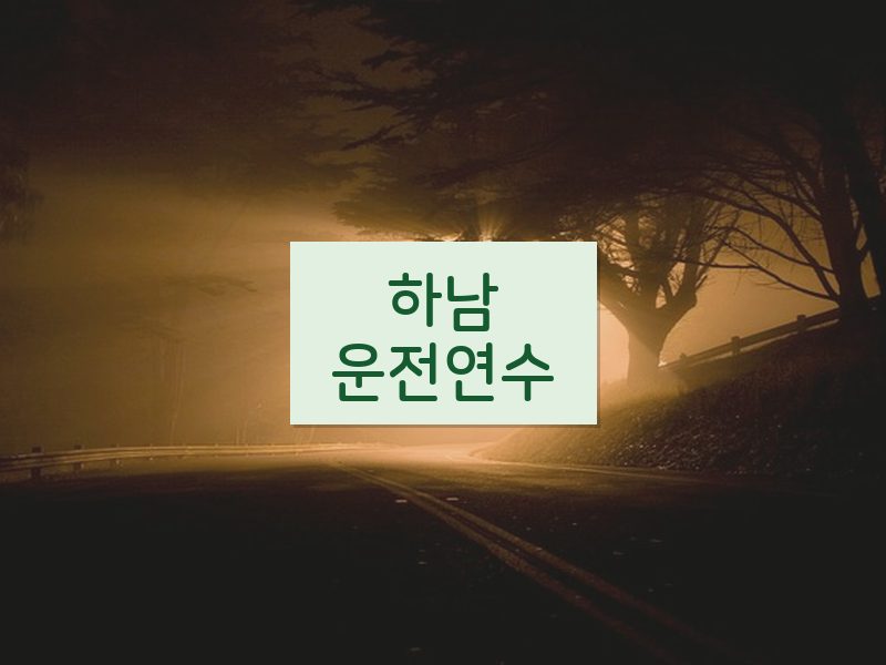 하남운전연수 후기