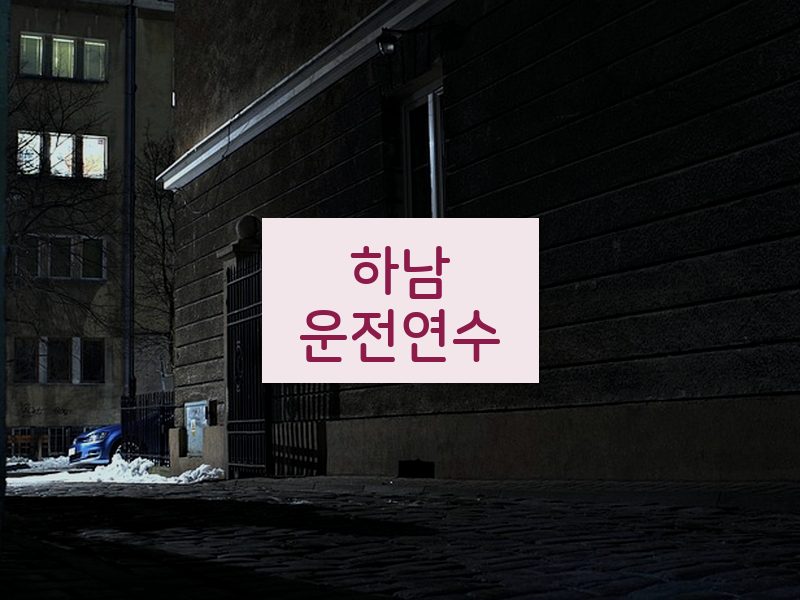 하남운전연수 후기