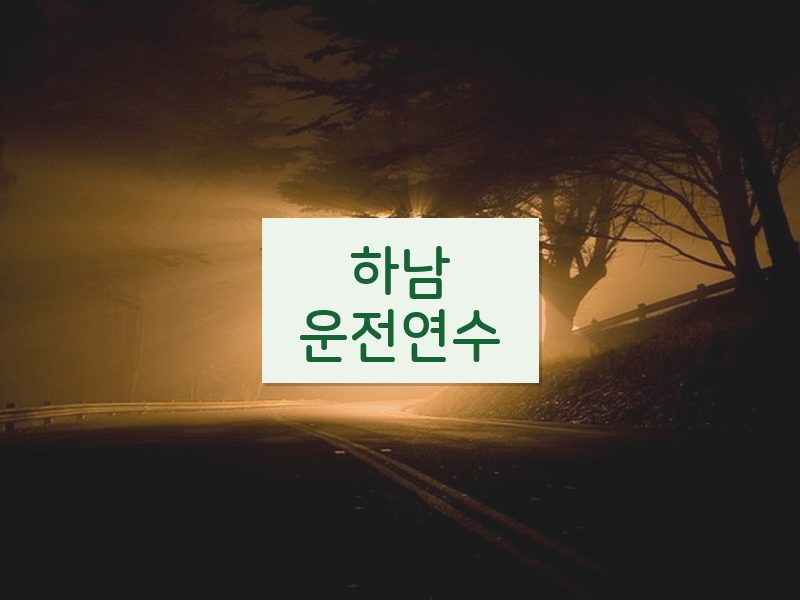 하남운전연수 후기