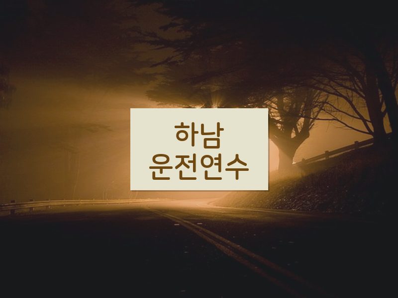 하남운전연수 후기
