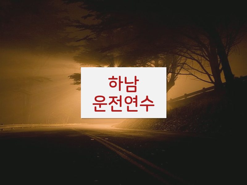 하남운전연수 후기