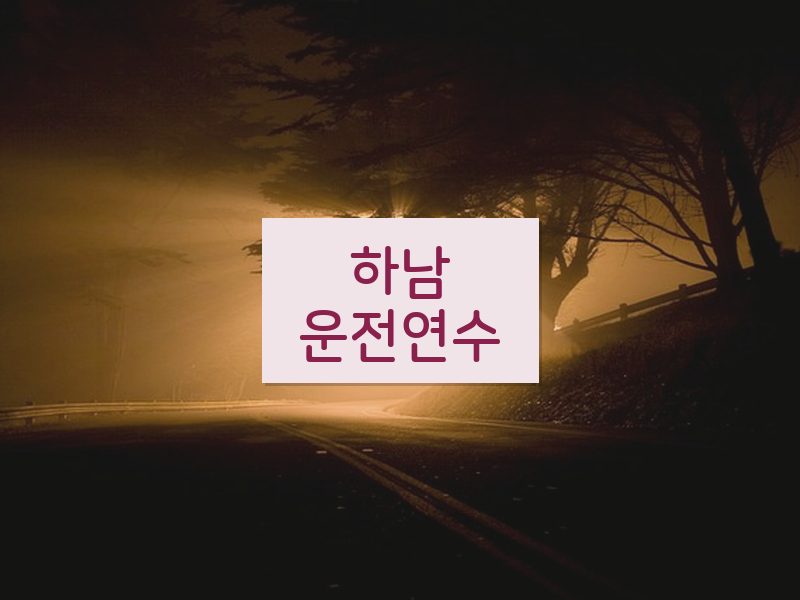 하남운전연수 후기