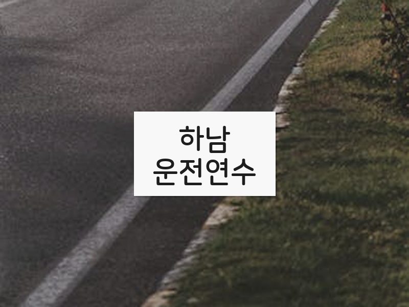 하남운전연수 후기